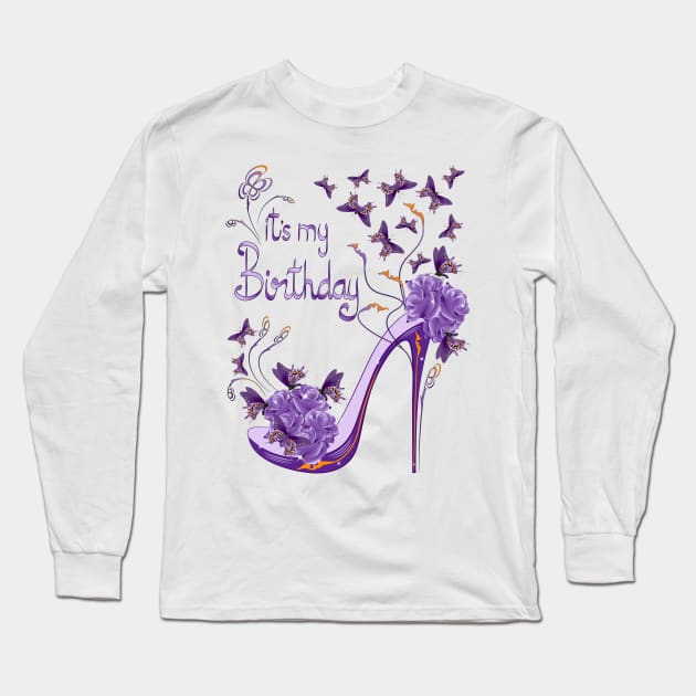 It's My Birthday Long Sleeve T-Shirt by Designoholic